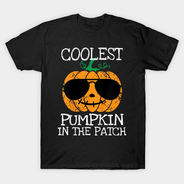 Kids Coolest Pumpkin In The Patch Halloween Costume Boys Gift T-Shirt by williamarmin